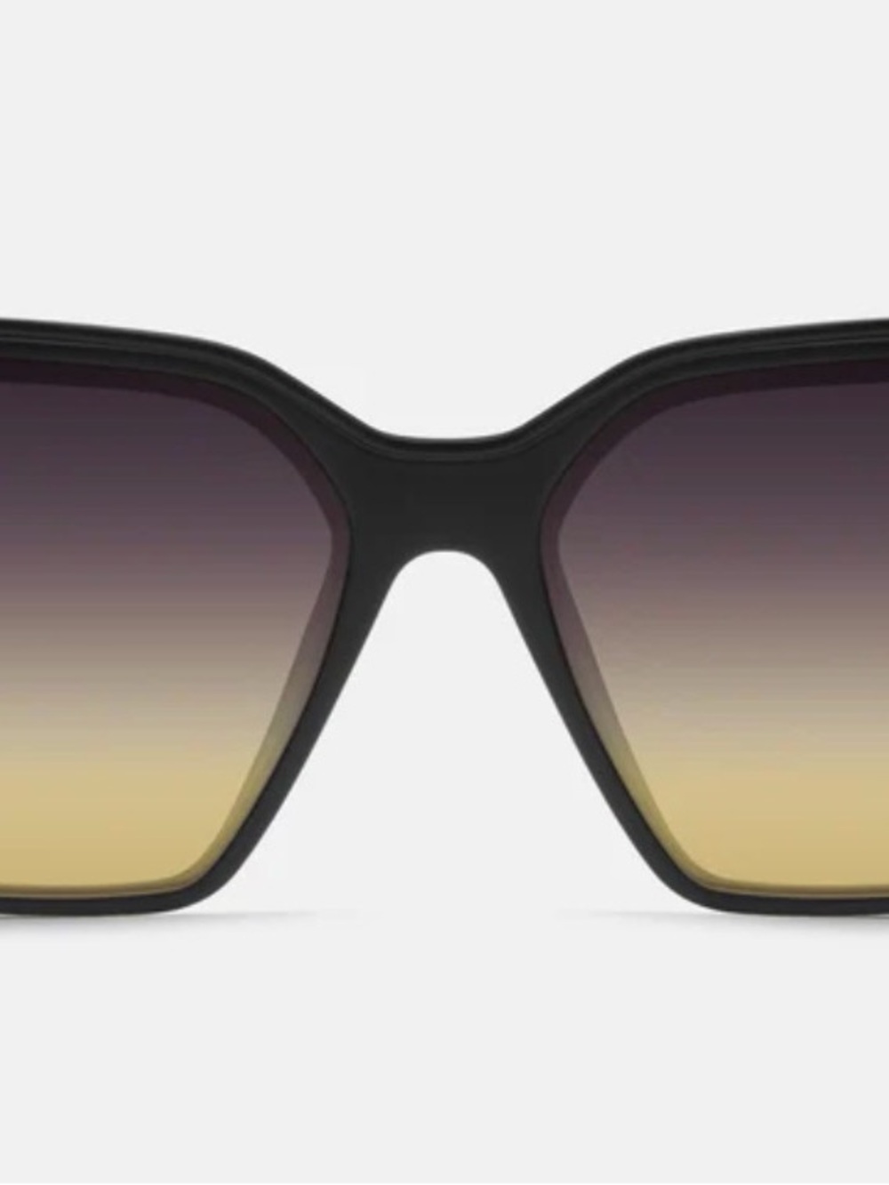 Quay Australia Black Frame Sunglasses with Yellow-to-Purple Gradient Lenses